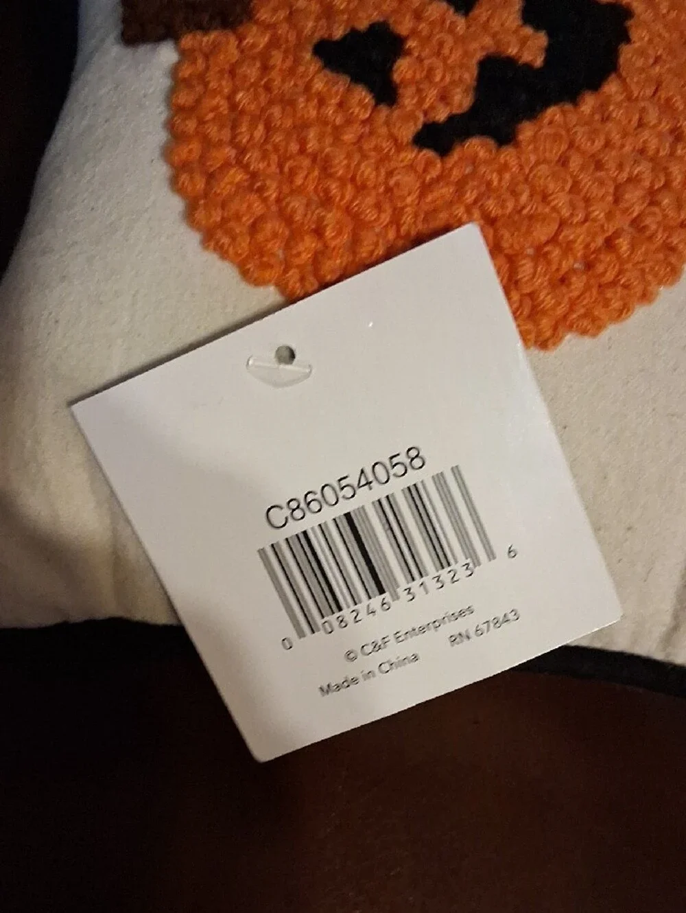 Small Orange Pumpkin 'Happy Halloween' Decorative Pillow